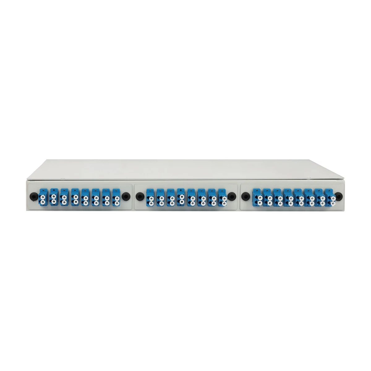Оптический кросс 19″ 1U на 48 волокон (24 LC duplex), стационарный