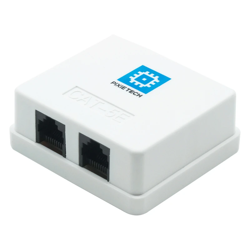 Sıva üstü priz Pixietech, CAT5e UTP RJ-45, 2 port