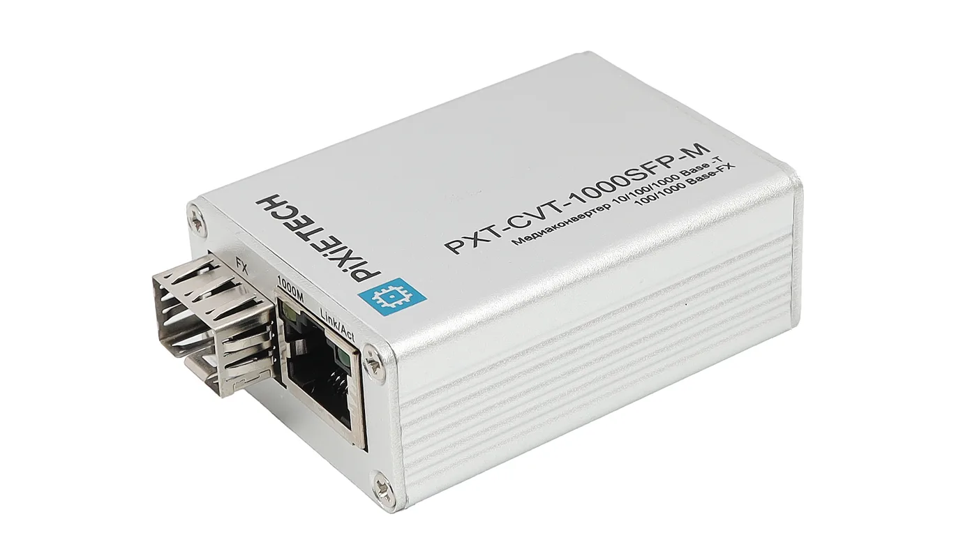 Медиаконвертер 10/100/1000-Base-T / 100/1000Base-FX с SFP-портом (мини) — фото 2
