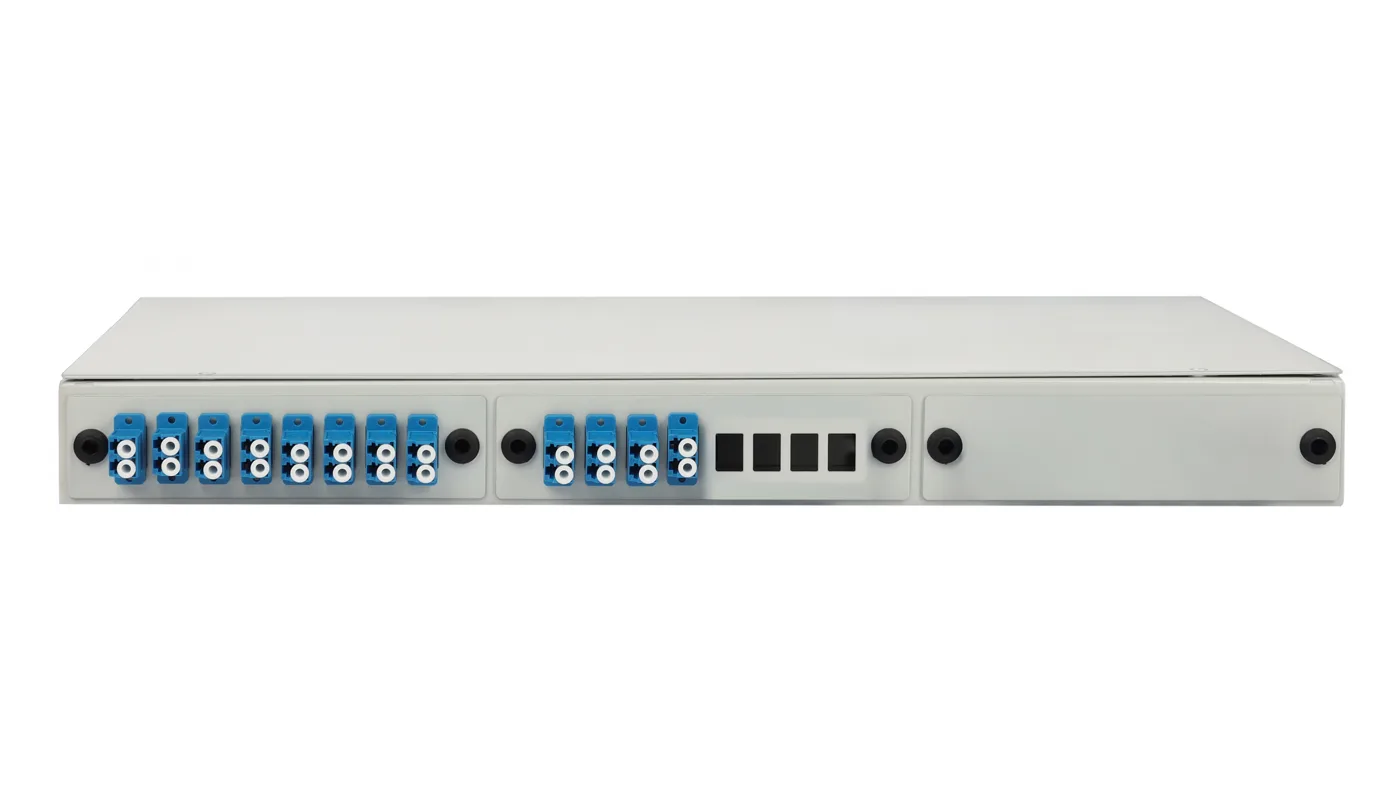 19" optik patch panel (ShKOS) 12 LC Duplex port için donatılmış (adaptör ve kablolu set) — фото 2