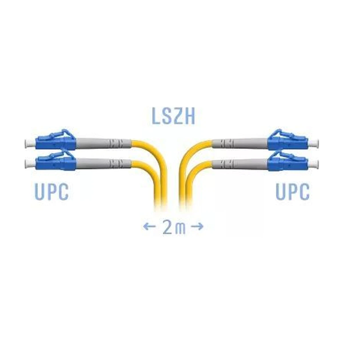 Патчкорд оптический LC/UPC SM Duplex, 2 м