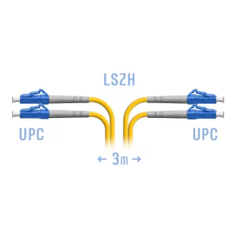 Патчкорд оптический LC/UPC SM Duplex, 3 м