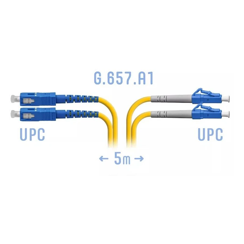 Патчкорд оптический LC/UPC SM Duplex, 5 м