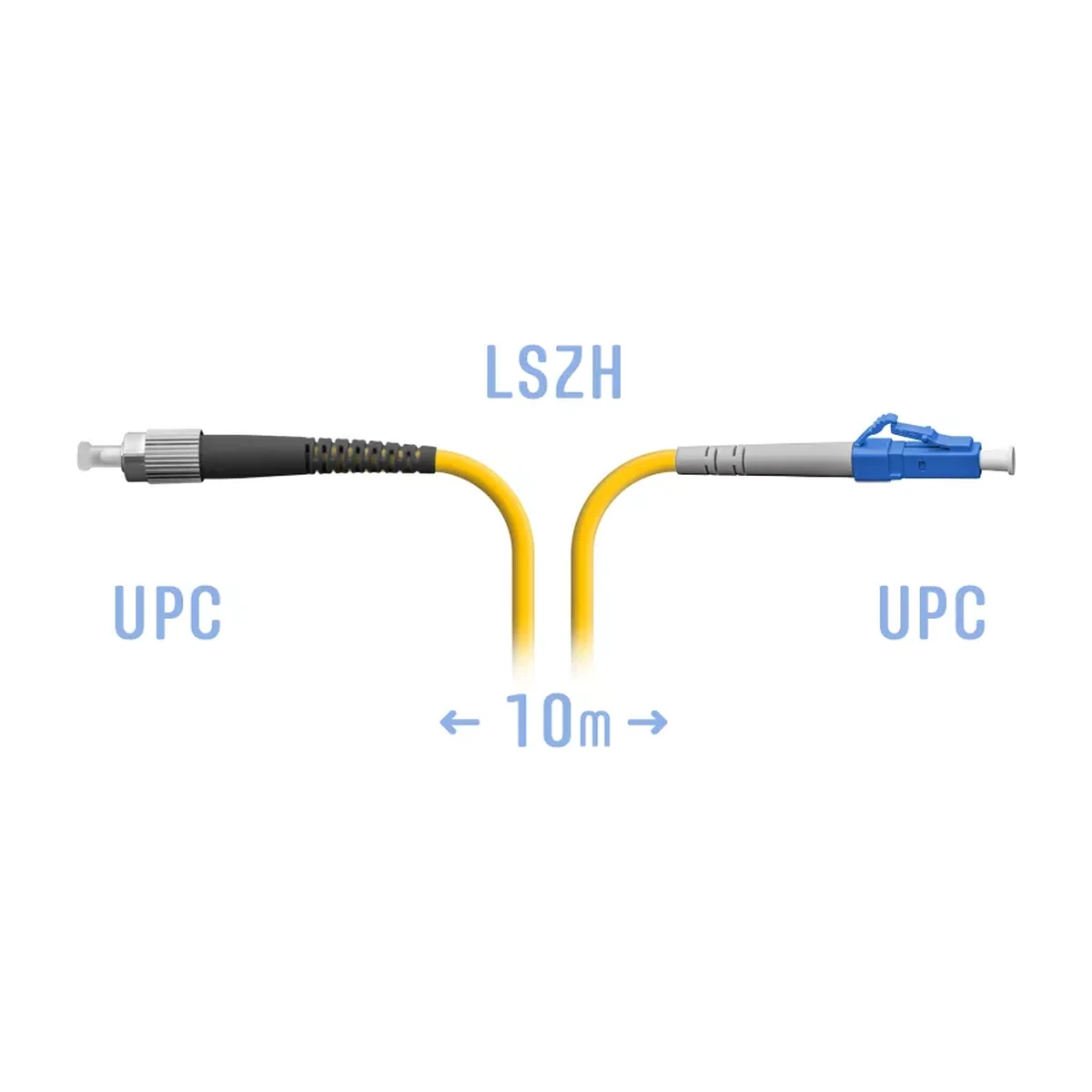 Патчкорд оптический LC/UPC-FC/UPC SM, 10 м