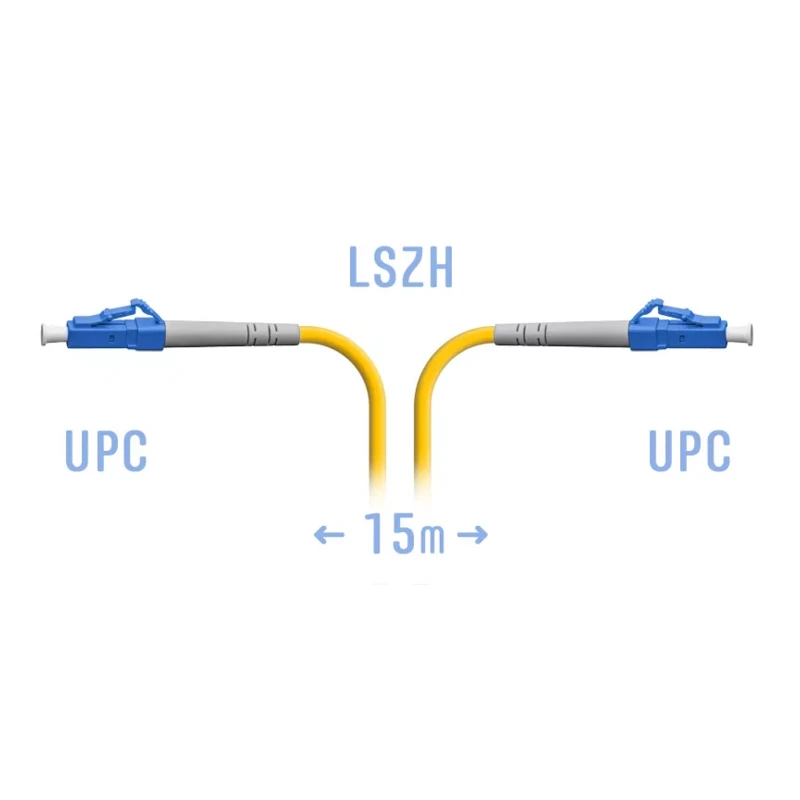 Патчкорд оптический LC/UPC-FC/UPC SM, 15 м
