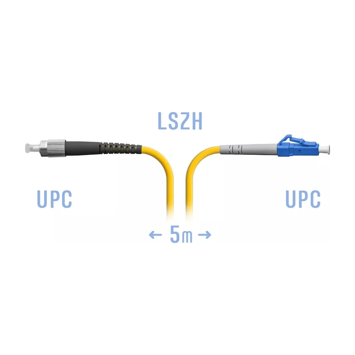 Патчкорд оптический LC/UPC-FC/UPC SM, 5 м