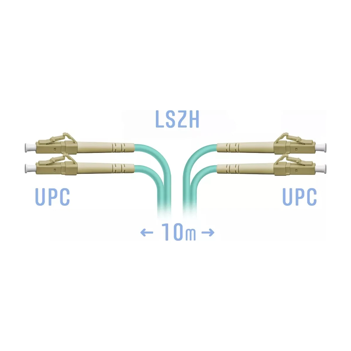 Патчкорд оптический LC/UPC MM OM3 Duplex, 10 м