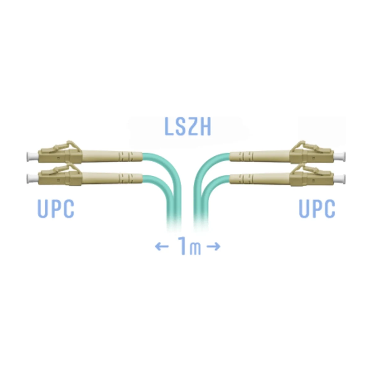 Патчкорд оптический LC/UPC MM OM3 Duplex, 1 м