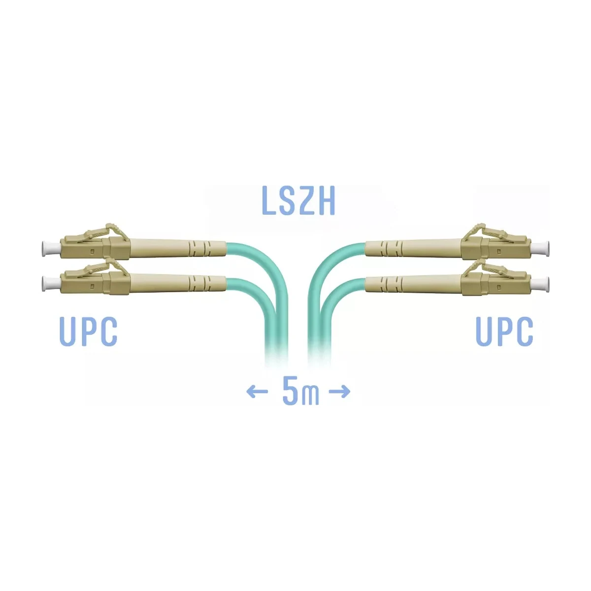 Патчкорд оптический LC/UPC MM OM3 Duplex, 5 м