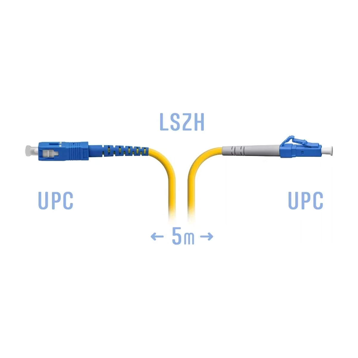 Патчкорд оптический LC/UPC-SC/UPC SM, 5 м