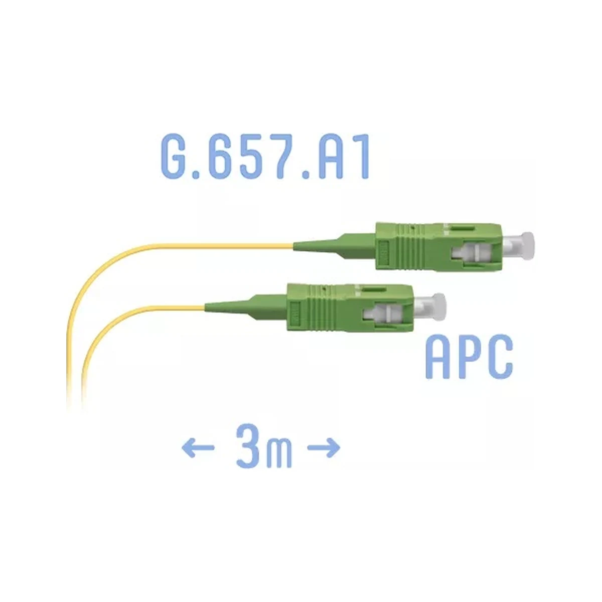Шнур монтажный оптический SC/APC-SC/APC SM, 3 метра