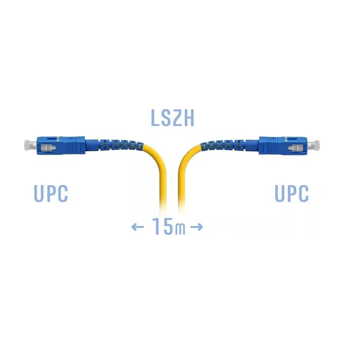 Патчкорд оптический SC/UPC SM, 15 м