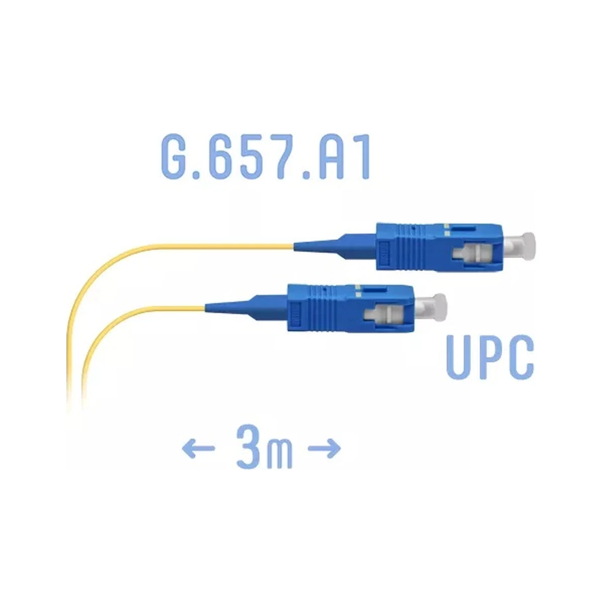 Шнур монтажный оптический SC/UPC-SC/UPC SM, 3 метра