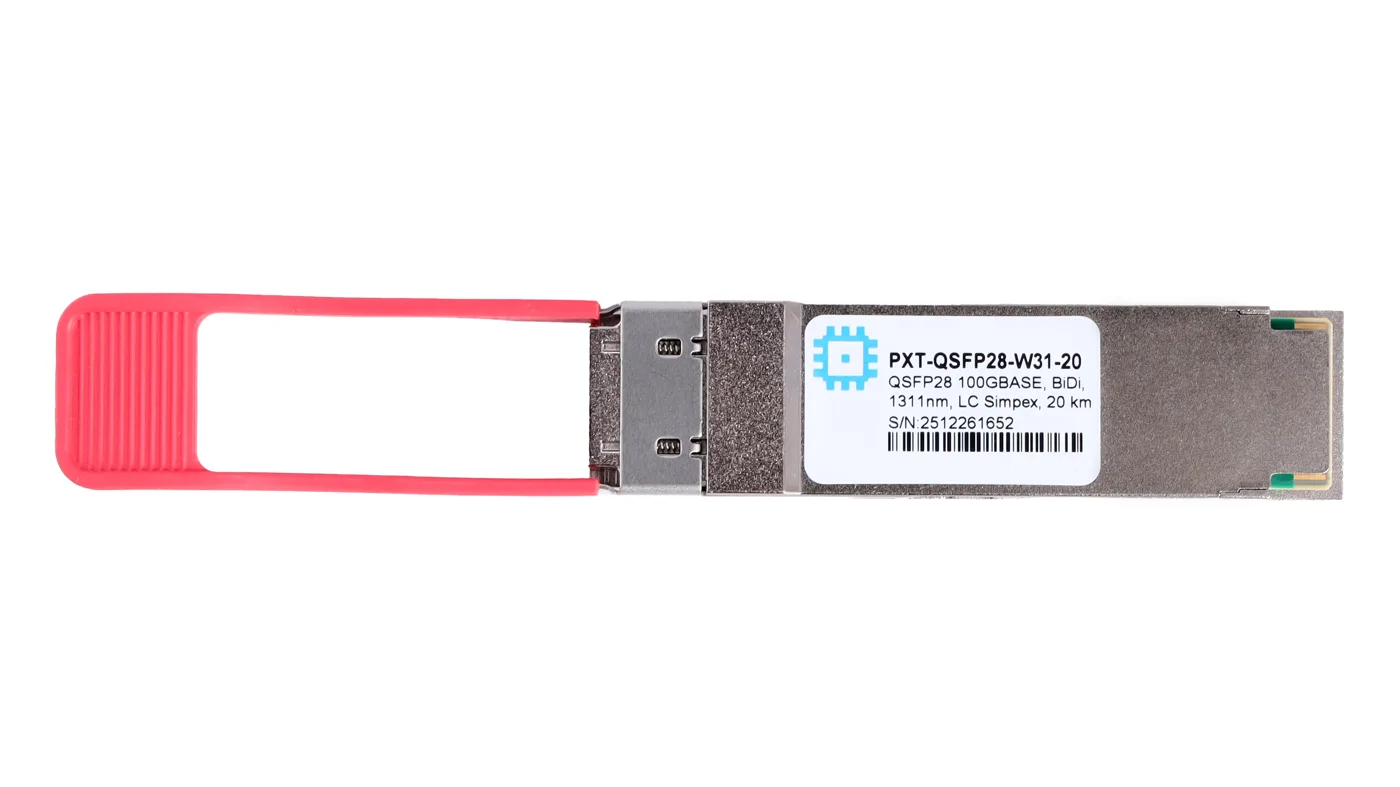 Модуль, QSFP28 100GBASE, BiDi, 1311нм, LC Simpex, дальность до 20 км