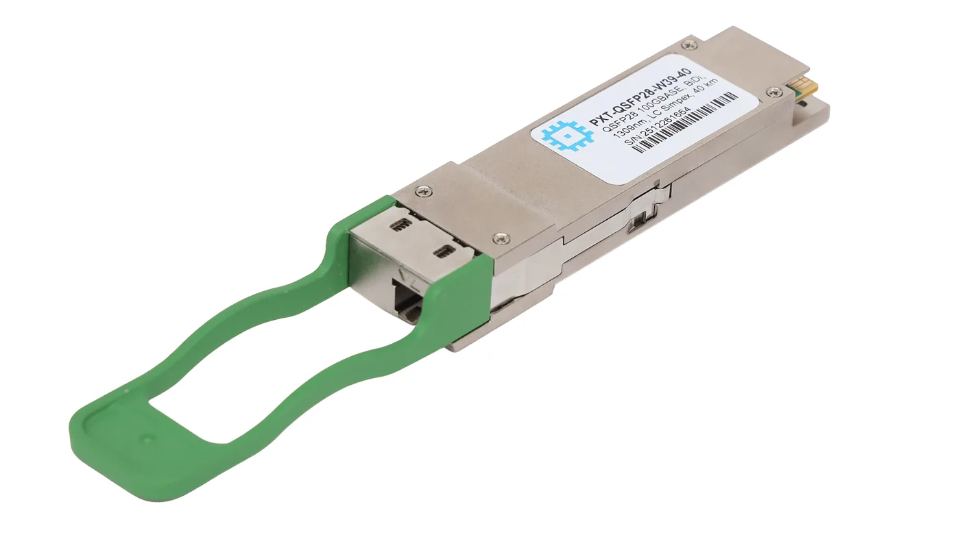 Модуль, QSFP28 100GBASE, BiDi, 1309нм, LC Simpex, дальность до 40 км
