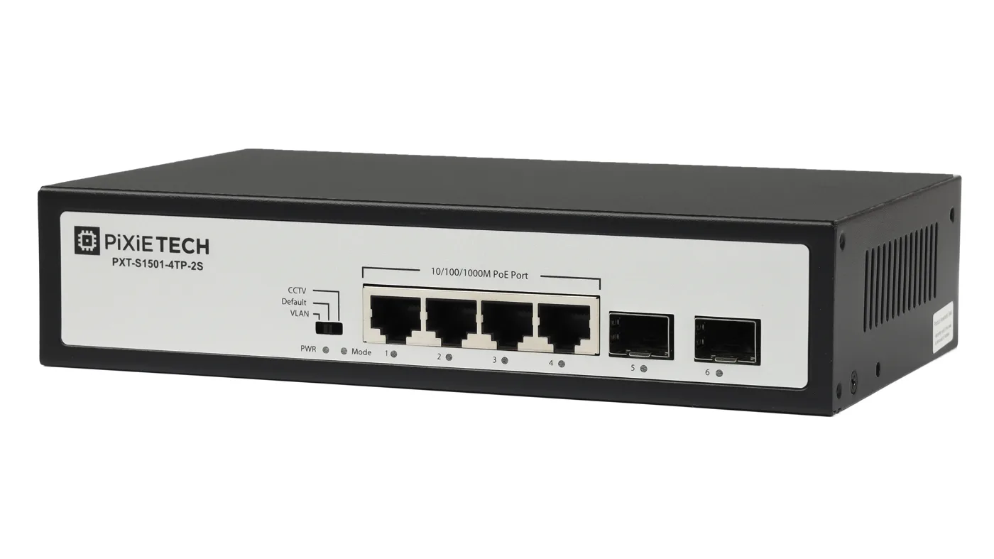 Неуправляемый POE коммутатор Pixietech PXT-S1501-4TP-2S — фото 2