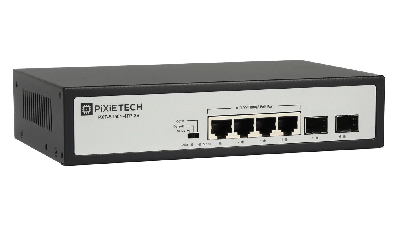 Неуправляемый POE коммутатор Pixietech PXT-S1501-4TP-2S — фото 3