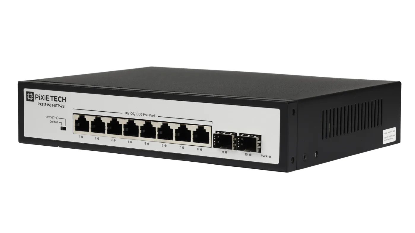 Неуправляемый POE коммутатор Pixietech PXT-S1501-8TP-2S — фото 3
