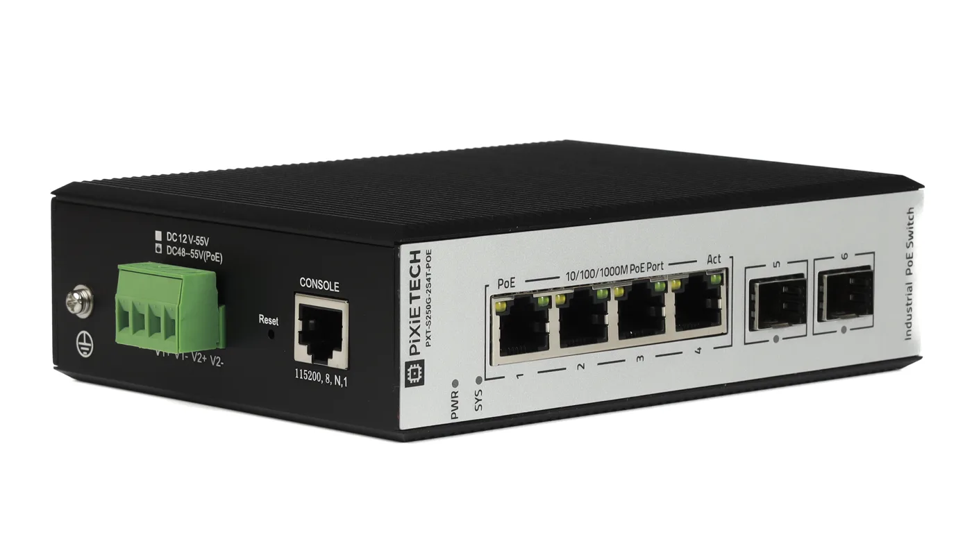 Управляемый промышленный POE коммутатор L2 PXT-S250G-2S4T-POE — фото 2