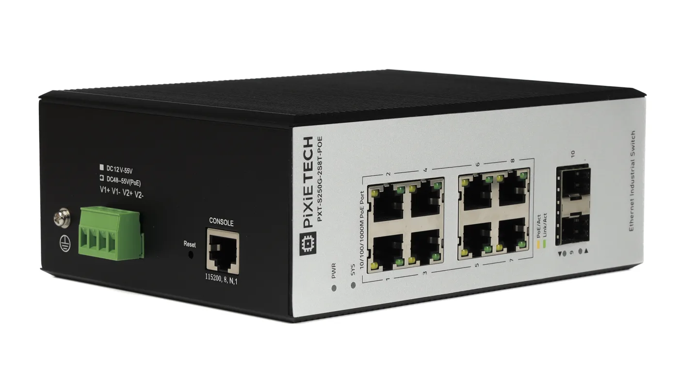 Управляемый промышленный POE коммутатор L2 PXT-S250G-2S8T-POE — фото 2