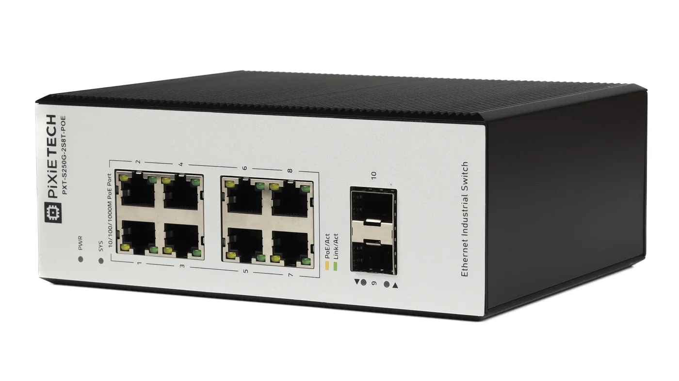 Управляемый промышленный POE коммутатор L2 PXT-S250G-2S8T-POE — фото 3