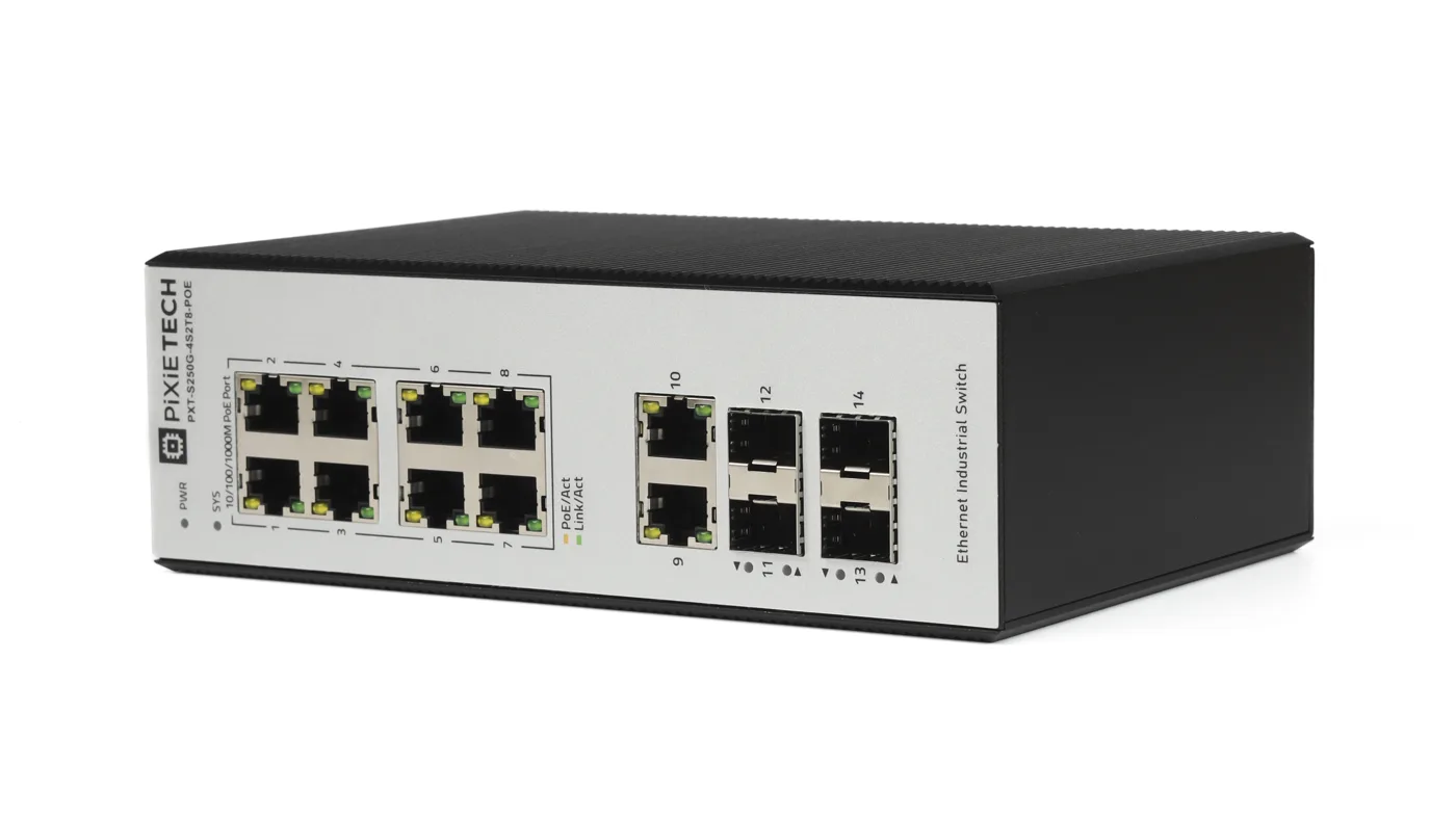 Управляемый промышленный POE коммутатор L2 PXT-S250G-4S2T8-POE — фото 3