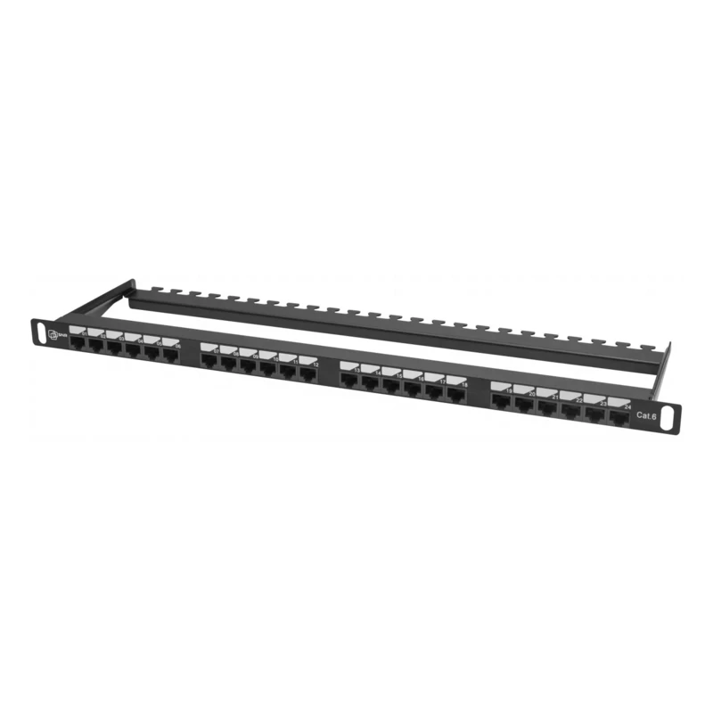 Pixietech patch panel, 19" ekransız, 0.5U, 24 port, Cat.6
