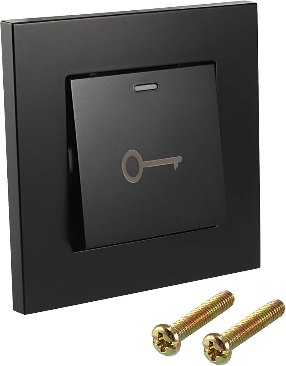 Black large indoor button
