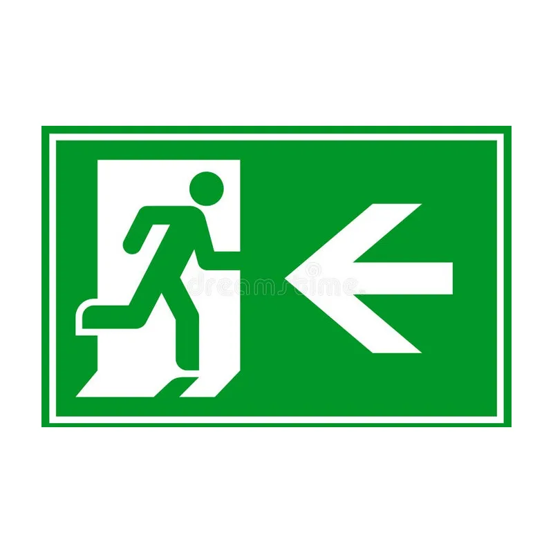 Знак аварийного выхода ВЫХОД-EXIT 2-х сторонний бегущий человек в лево