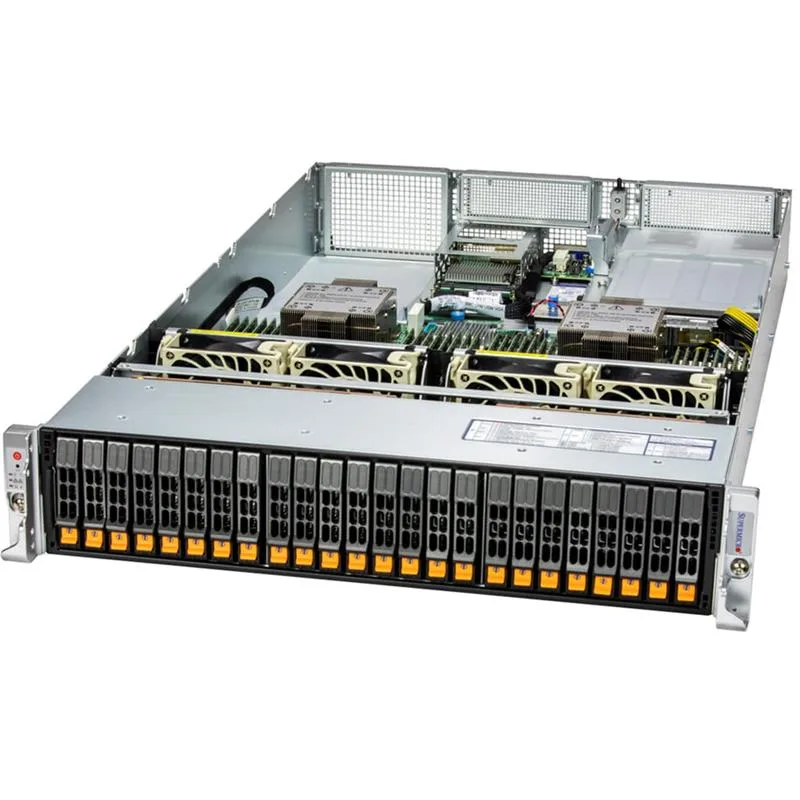 Sunucu Supermicro SYS-221H-TN24R: 2× Xeon Silver 4514Y, 128Gb DDR5-4800 (4×32Gb), 2× SSD 480Gb (2.5” SATA)
