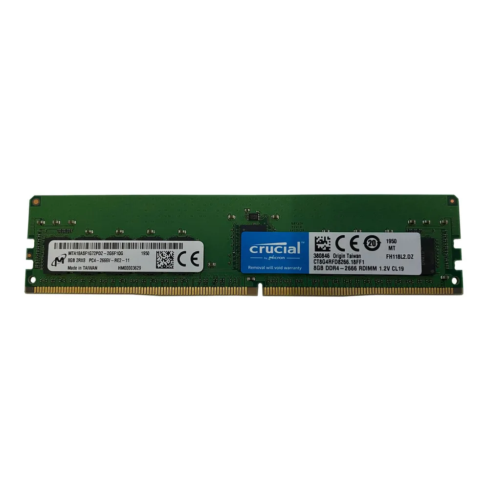 Bellek 8GB Crucial 2666MHz DDR4 ECC Reg DIMM 1Rx8