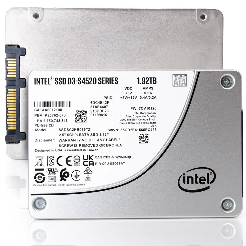 SSD sürücü Intel D3-S4520 Series, 960Gb, SATA 6Gb/s, 3D4 TLC, 2,5"