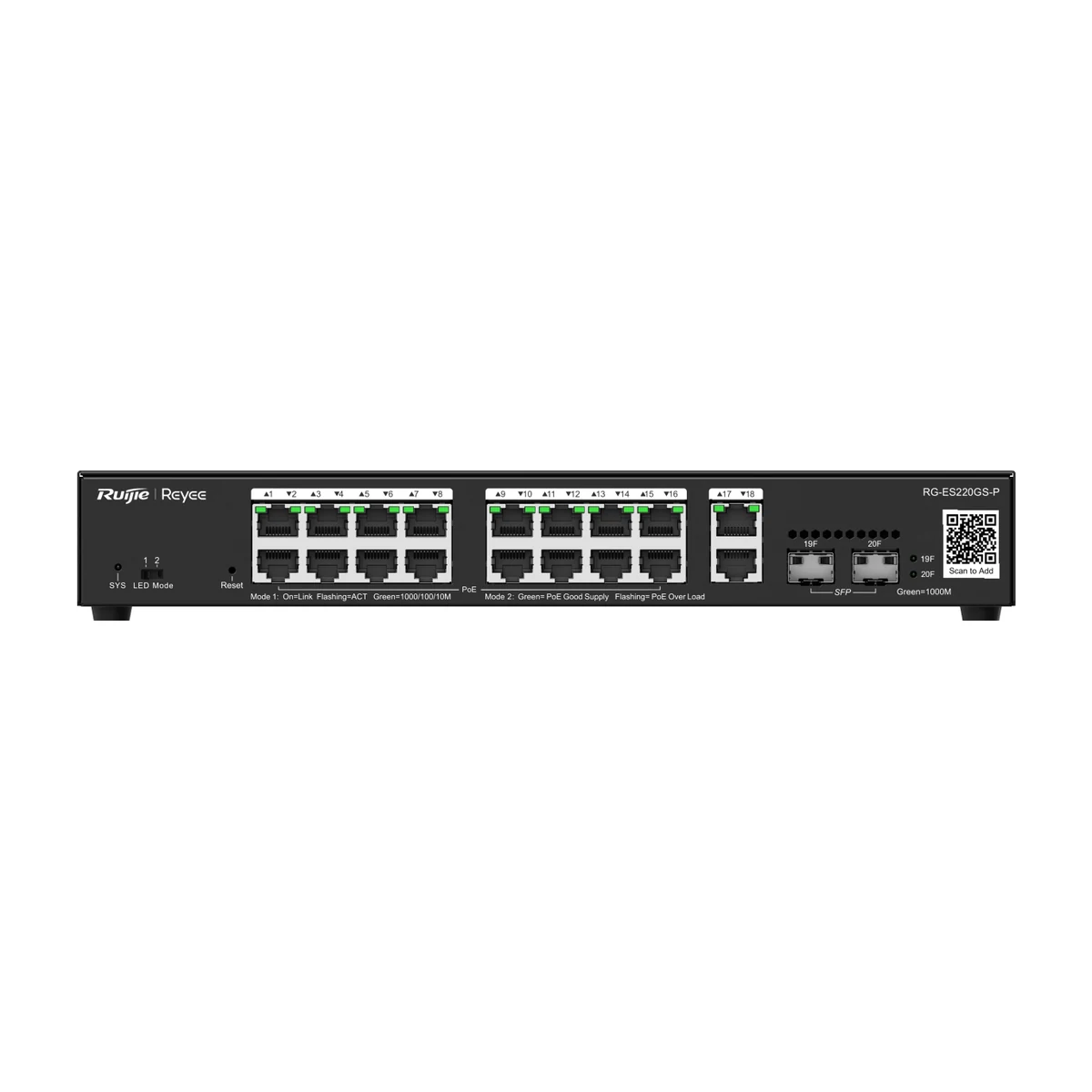 Коммутатор L2 Ruijie RG-ES220GS-P
