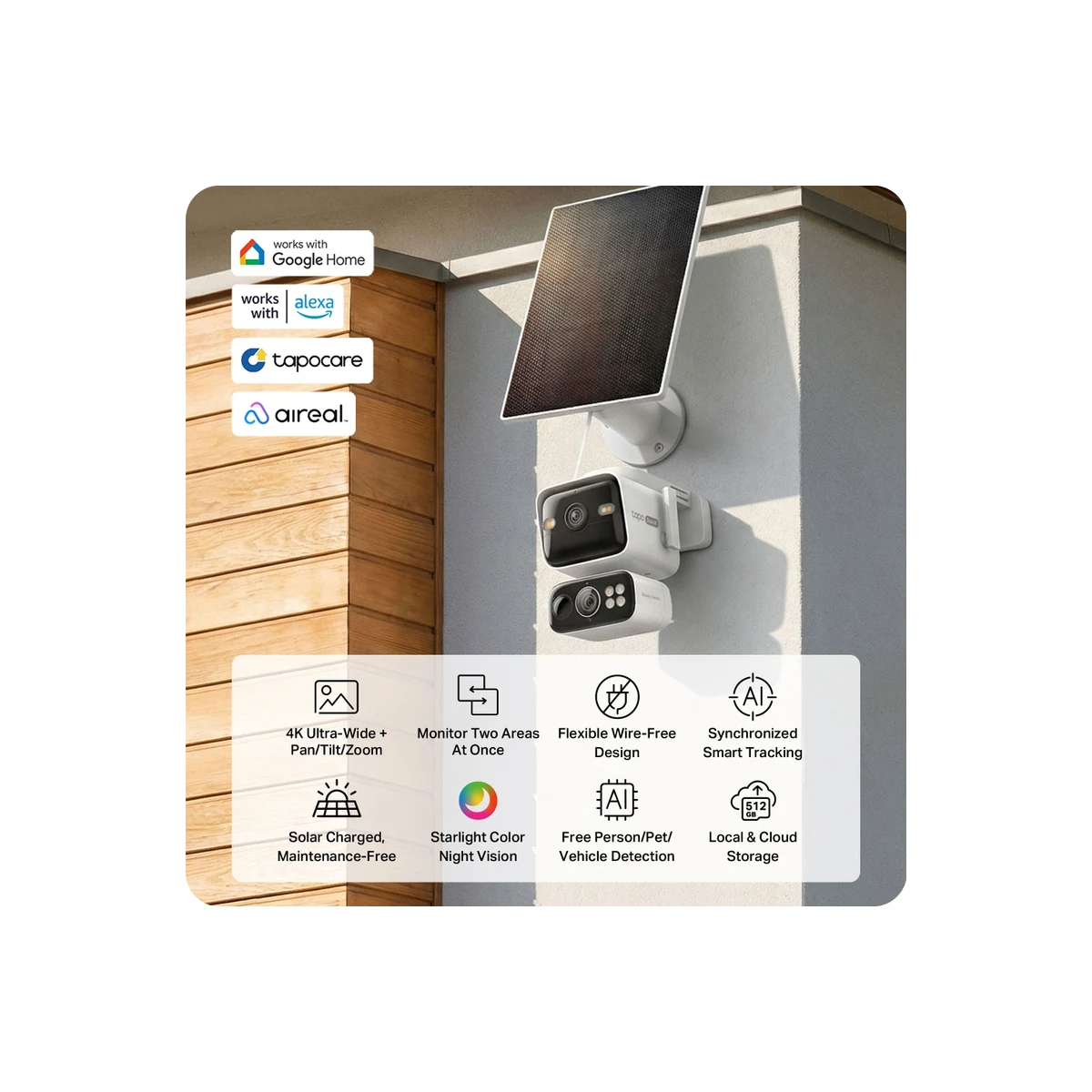 Wi-Fi камера с солнечной панелью Tapo C675D KIT (два объектива) — фото 2