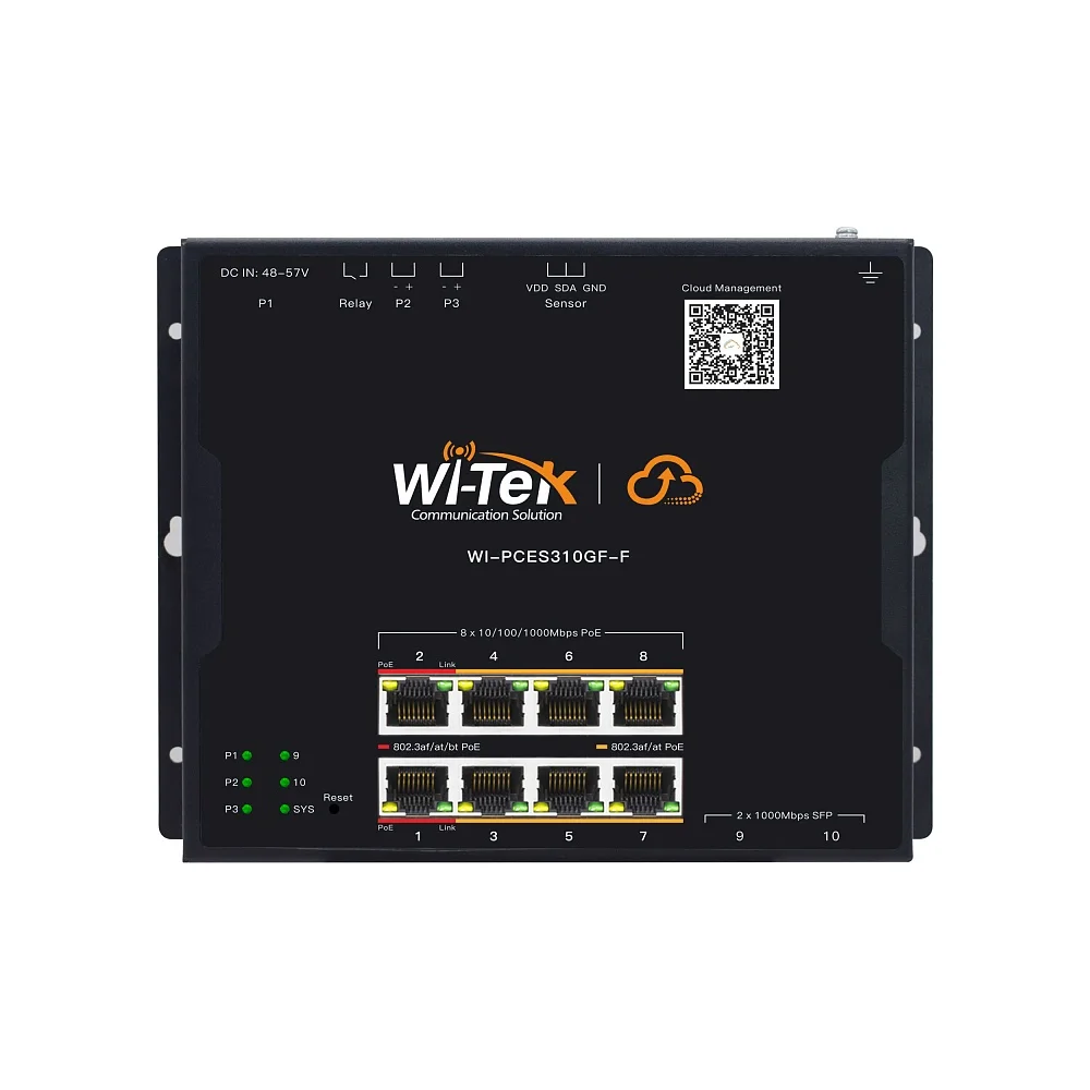 PoE оптический коммутатор Wi-Tek WK-PCES310-1A1B-H
